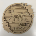 3mm mdf Herringbone Family Name Established Plaque