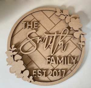 3mm mdf Herringbone Family Name Established Plaque
