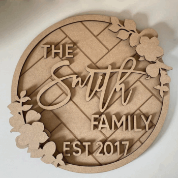 3mm mdf Herringbone Family Name Established Plaque
