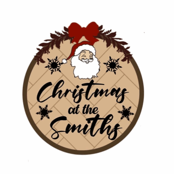 3mm mdf Santa Claus Christmas at the Plaque with santa or robin