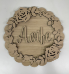 3mm mdf Scalloped Floral Name Plaque