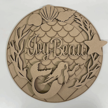 3mm mdf Mermaid Name Plaque