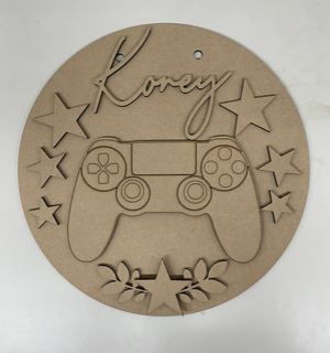 3mm mdf Game Control Name Plaque