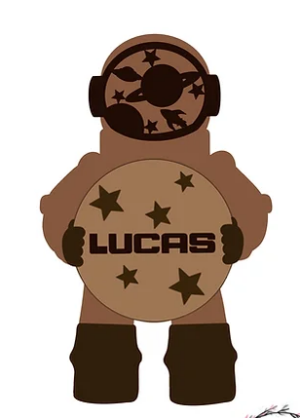 3mm mdf Astronaut Holding Name Plaque