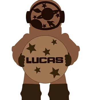 3mm mdf Astronaut Holding Name Plaque