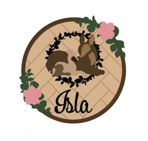 3mm mdf Deers & Flowers Name Plaque