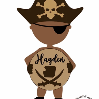 3mm mdf Pirate Holding Name Plaque