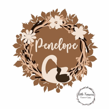 3mm mdf Woodland Leaves Name Plaque