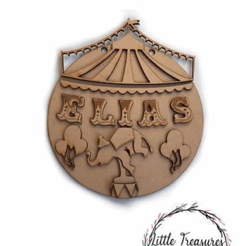 3mm mdf Circus Circle Name Plaque