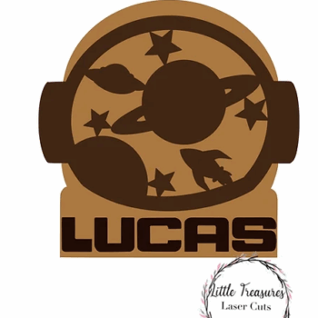 3mm mdf Astronaut Helmet Name Plaque