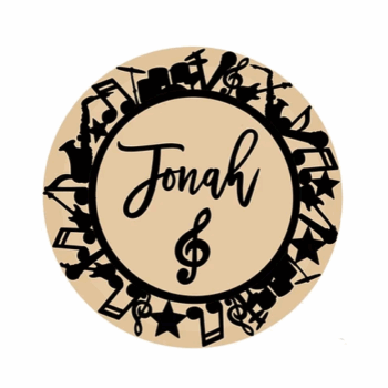 3mm mdf Music Wreath Name Plaque
