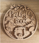 3mm mdf or 4mm Oak Veneer Jungle Friends Name Plaque