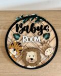 3mm mdf or 4mm Oak Veneer Jungle Friends Name Plaque