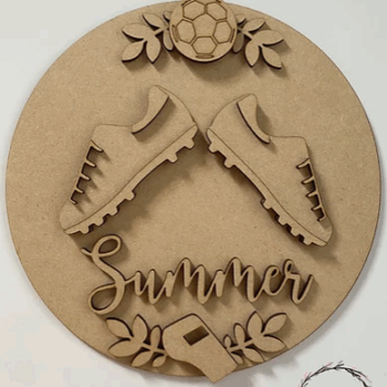 3mm mdf Football Boots Name Plaque
