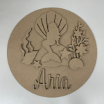 3mm mdf Mermaid On A Rock Name Plaque