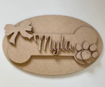 3mm mdf Dog Bone Name Plaque