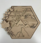 3mm mdf Wolves Hexagon Name Plaque