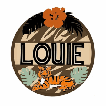 3mm mdf Safari Tiger Name Plaque