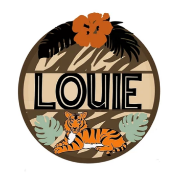 3mm mdf Safari Tiger Name Plaque