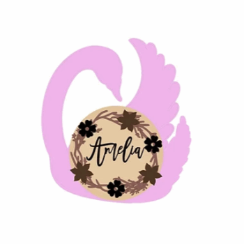3mm mdf Swan Holding A Name Plaque