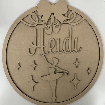 3mm mdf Ballerina Stars Name Plaque