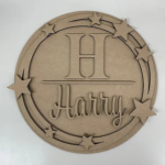 3mm mdf Stars & Rings Name Plaque