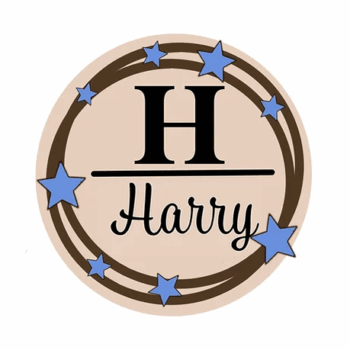 3mm mdf Stars & Rings Name Plaque