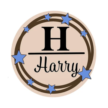3mm mdf Stars & Rings Name Plaque
