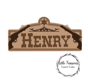 3mm mdf Saloon Style Name Plaque