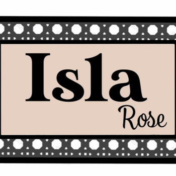 3mm mdf Rectangular Rattan Name Plaque