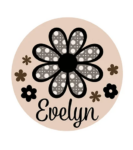 3mm mdf Rattan Daisy Name Plaque