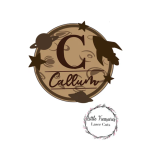 3mm mdf Space Rocket Initial Name Plaque