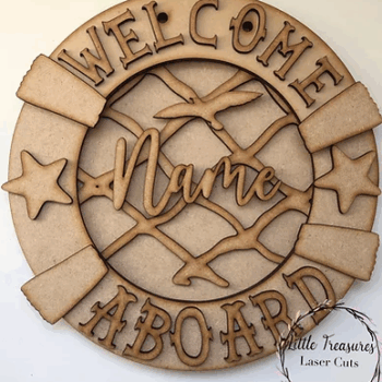 3mm mdf Nautical Life Buoy Name Plaque