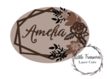 3mm mdf Geometric Oval Frame Floral Name Plaque