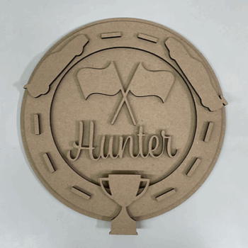 3mm mdf Racing Cars Themed Name Plaque
