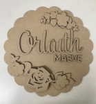 3mm mdf Scalloped Floral Multi-Name Plaque