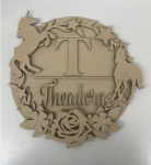 3mm mdf Initial Name Plaque (Unicorn Theme)