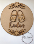 3mm mdf Girl's Baby Shoes Name Plaque