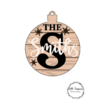 3mm mdf Family Initial Bauble