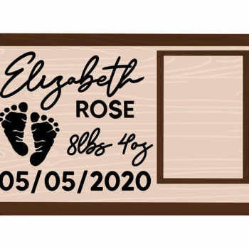 3mm mdf Rectangular Baby Footprints Frame