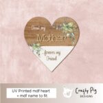 Printed Oak Effect Heart – First My, Forever my friend