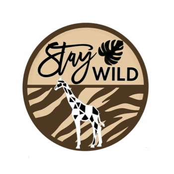 3mm mdf Stay Wild Geometric Giraffe Name Plaque