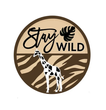 3mm mdf Stay Wild Geometric Giraffe Name Plaque