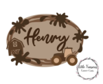 3mm mdf Tractor Name Oval Plaque or Box Topper
