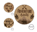 3mm mdf Adventure Awaits (Mountain scene) Plaque