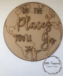 3mm mdf Oh The Places You’ll Go (World Map) Plaque