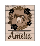 3mm mdf Rectangular Woodland Horses Plaque