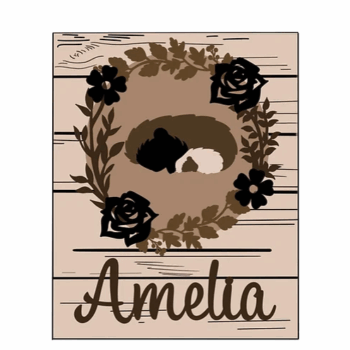 3mm mdf Rectangular Woodland Hedgehogs Plaque