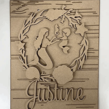 3mm mdf Rectangular Under The Sea Mermaids Plaque