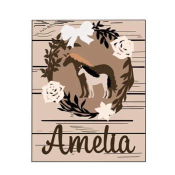 3mm mdf Rectangular Unicorn Plaque